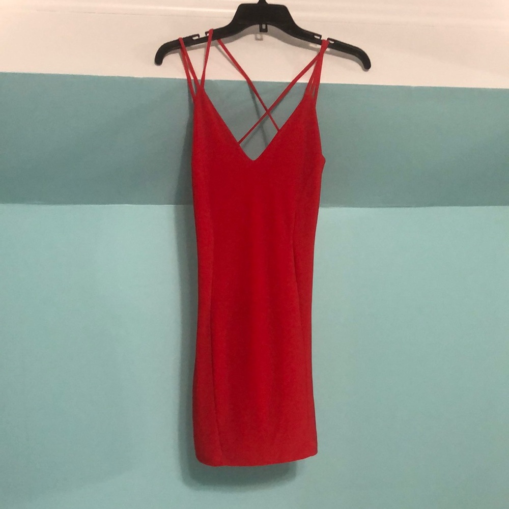 Sexy red dress, size M. Spandex material